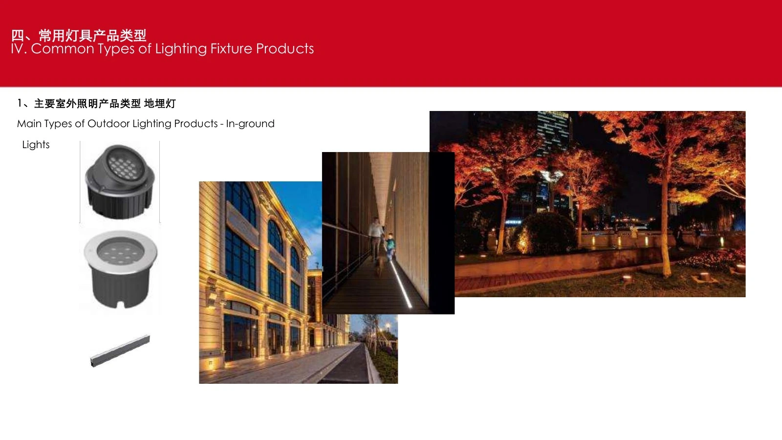 地埋灯及应用示意 / In-ground Lights and application examples