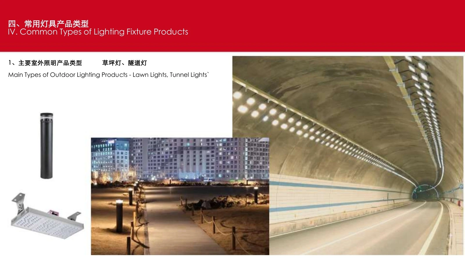 草坪灯与隧道灯及应用示意 / Lawn & Tunnel Lights and application examples